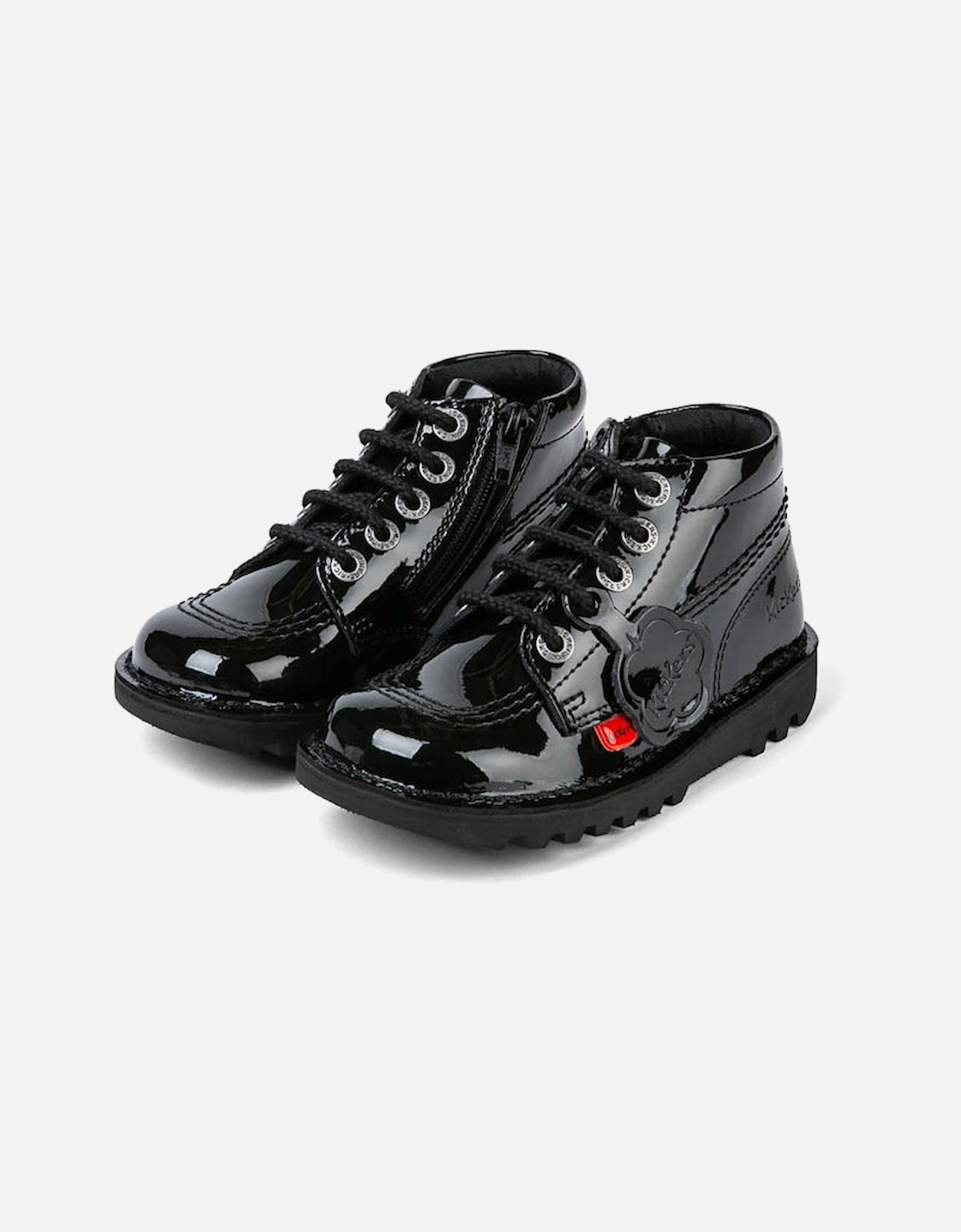 Infants Kick Hi Patent Shoes (Black), 6 of 5