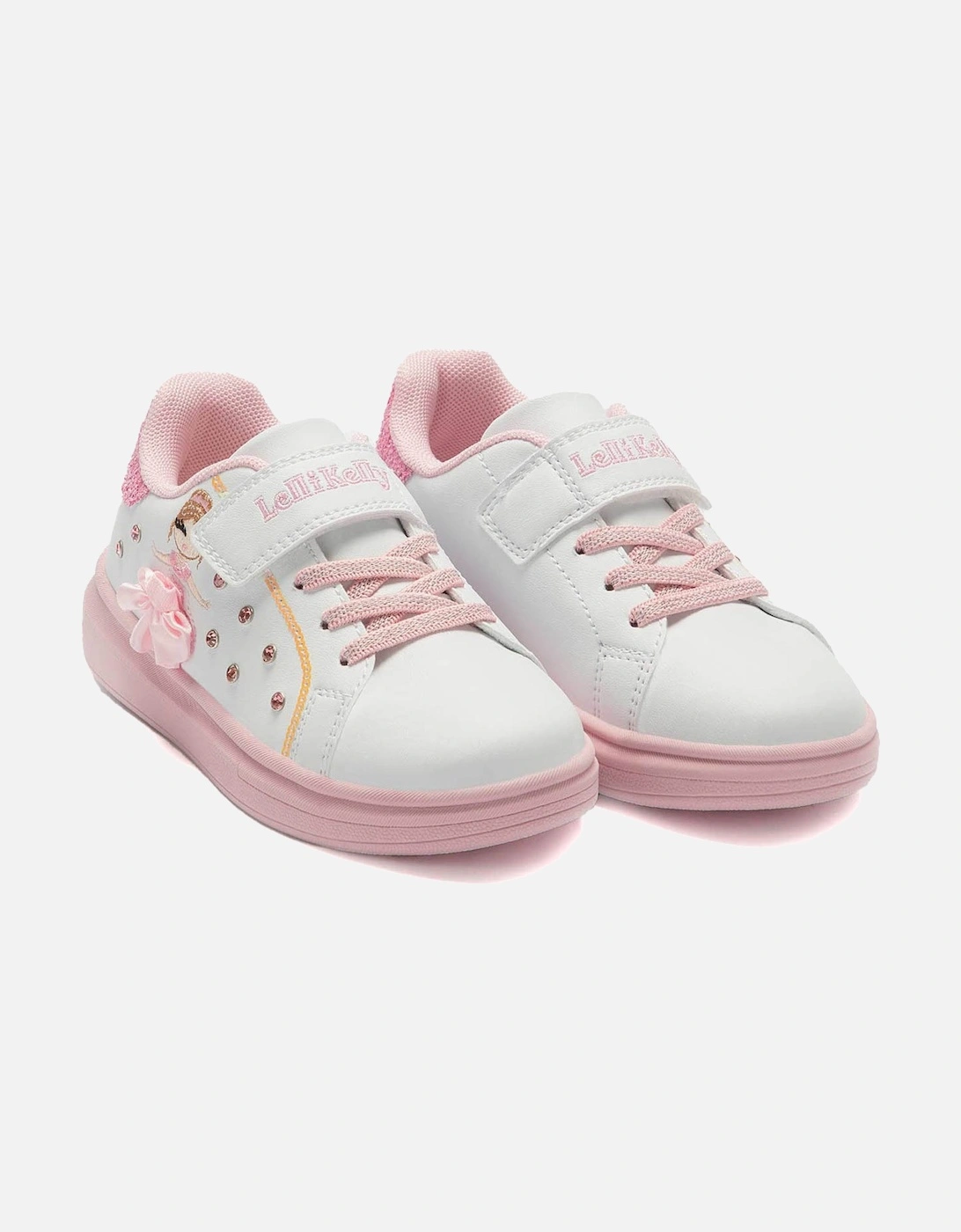 Juniors Mille Stelle Trainers (White/Pink), 6 of 5