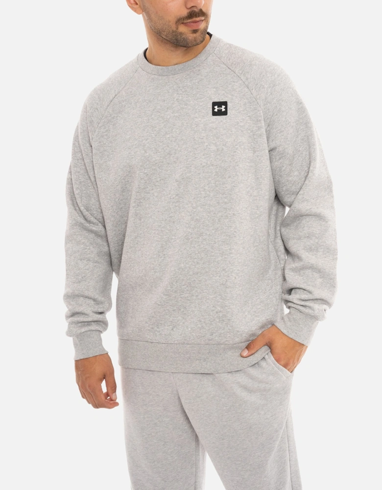 Mens Fleece Crew Sweatshirt (Light Grey)