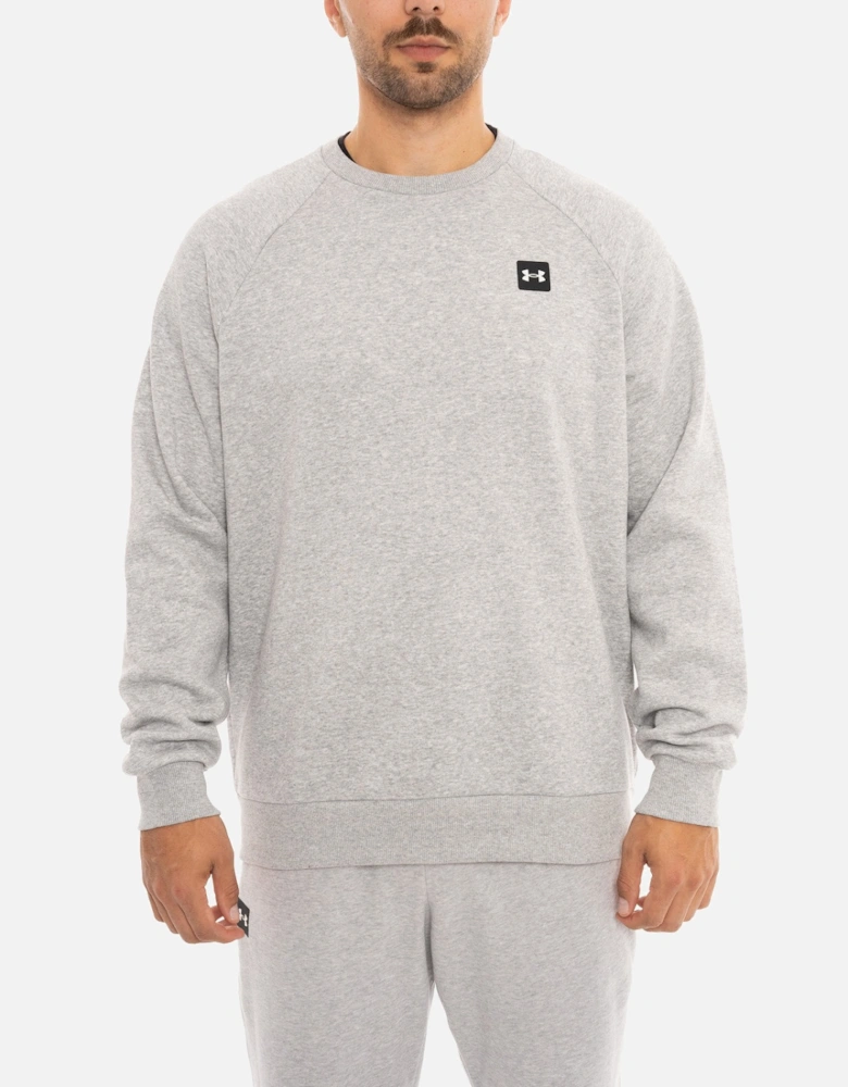 Mens Fleece Crew Sweatshirt (Light Grey)