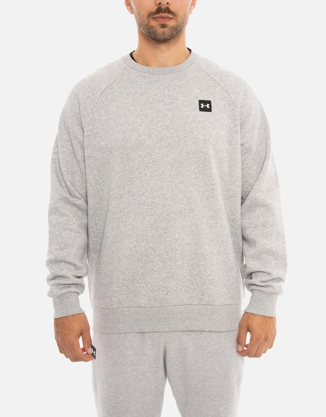 Mens Fleece Crew Sweatshirt (Light Grey), 6 of 5