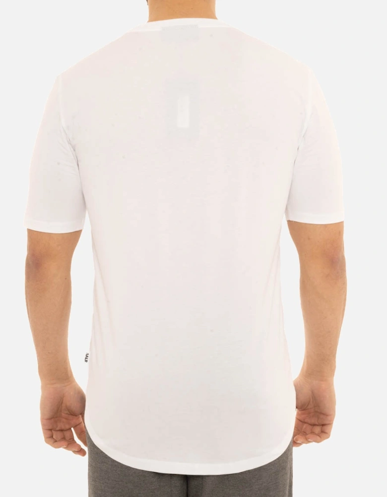 Mens Athletic Small Branded T-Shirt (White)