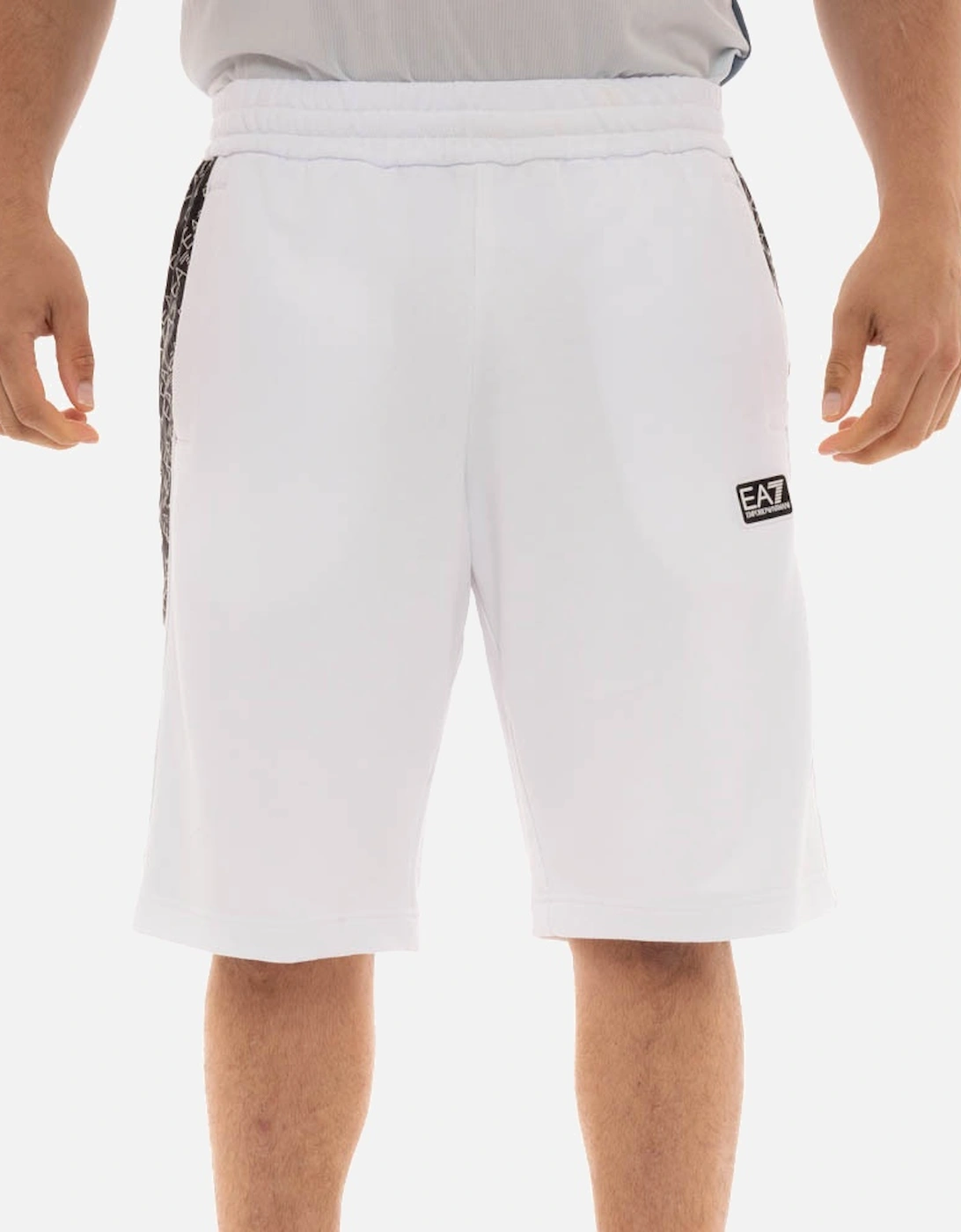 Armani Mens Logo Leg Jersey Shorts (White), 5 of 4