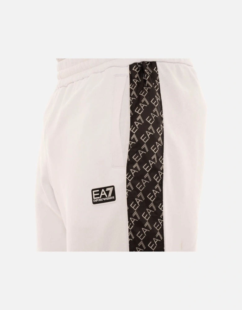 Armani Mens Logo Leg Jersey Shorts (White)