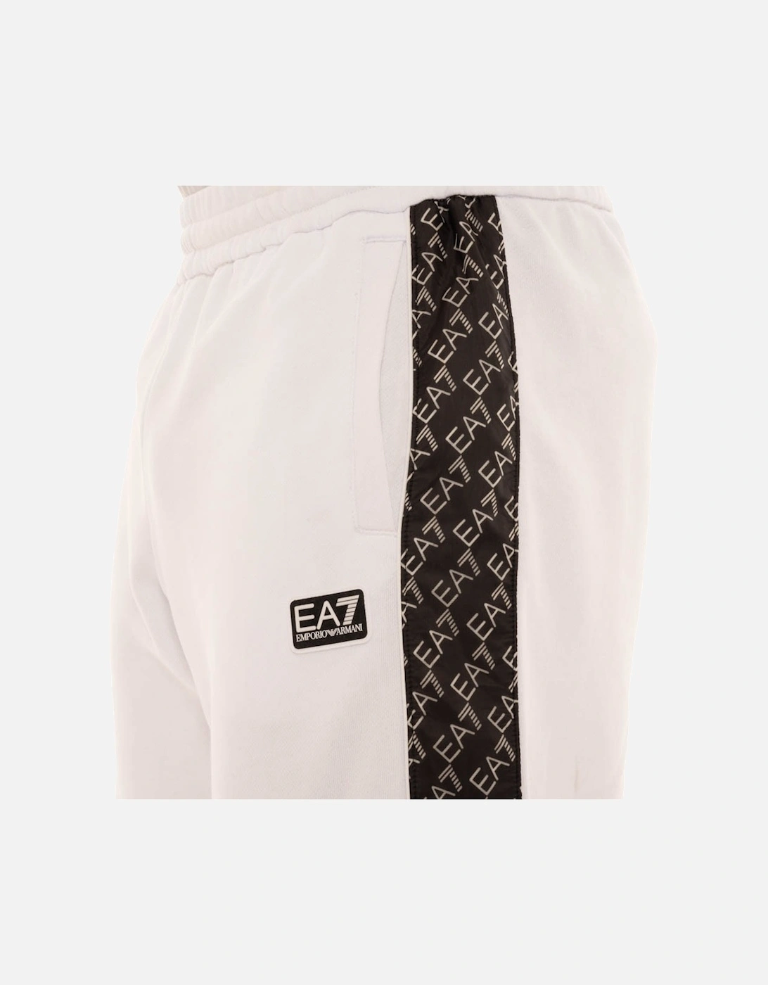 Armani Mens Logo Leg Jersey Shorts (White)