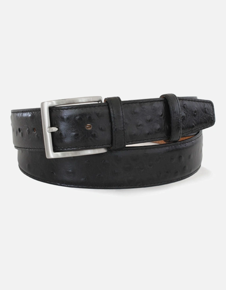 Mens Textured Leather Belt (Black)