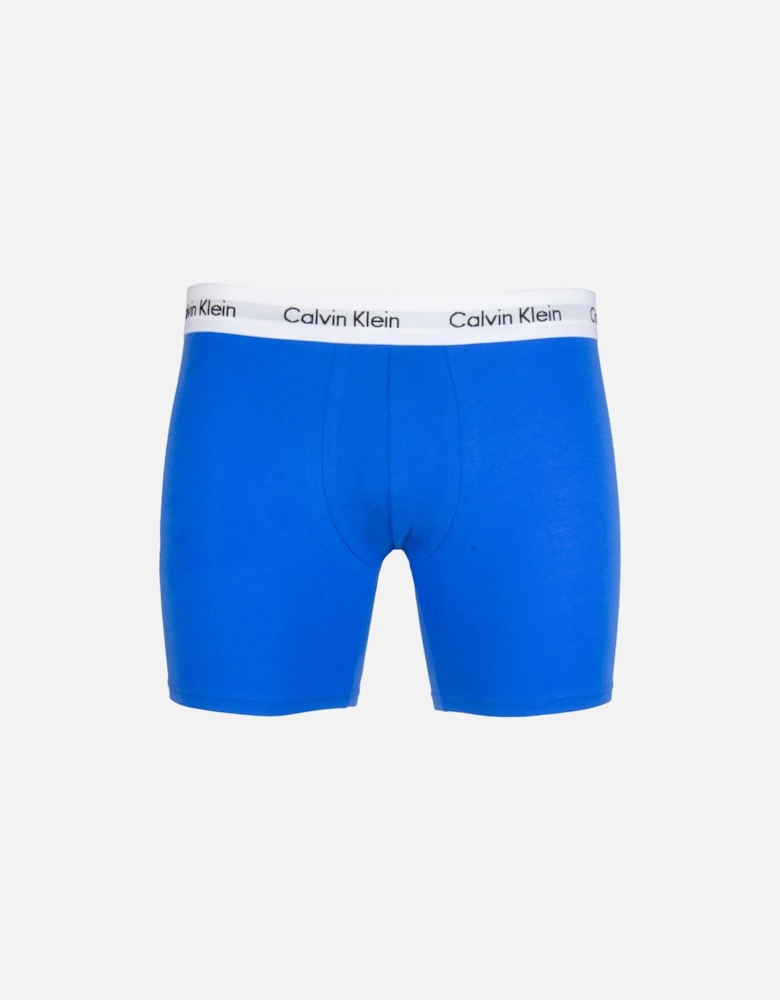Mens Contrast Band Boxer Trunks (Grey/White/Blue)