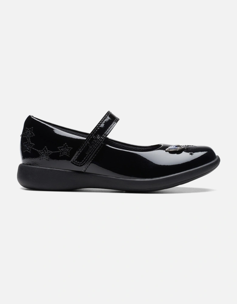 Juniors Girls Etch Space School Shoes (Black)