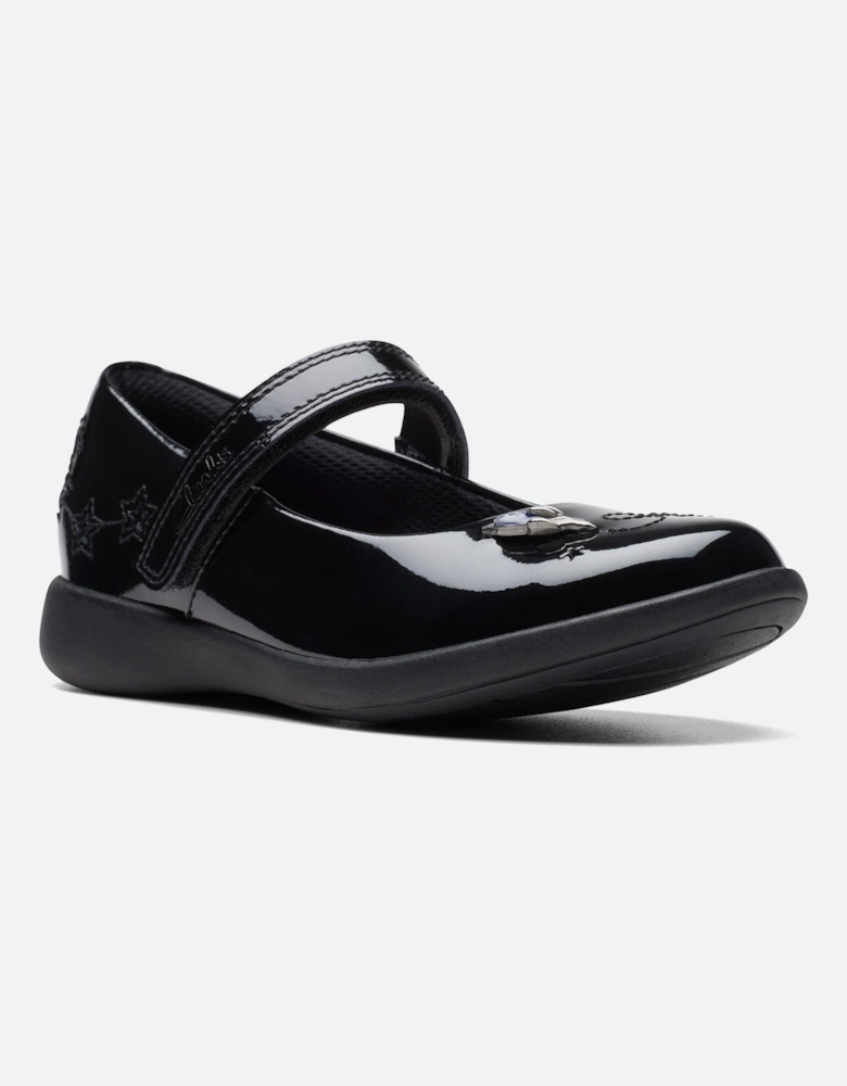Juniors Girls Etch Space School Shoes (Black)