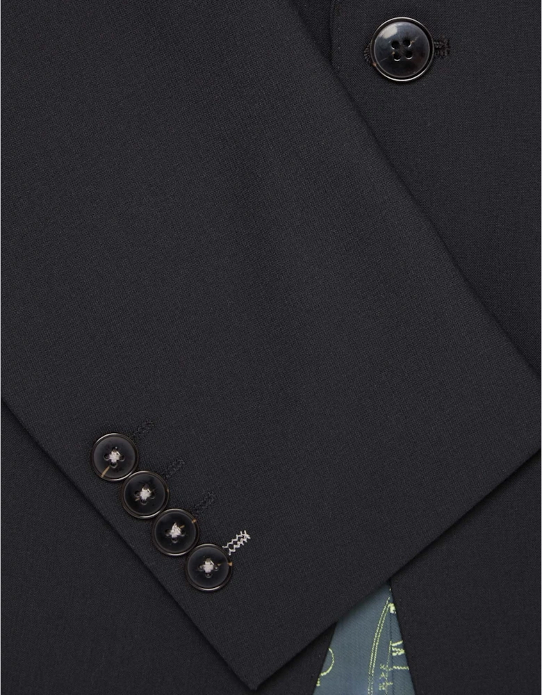 Mens Luca TP Wool-Blend Slim Fit Jacket (Black)