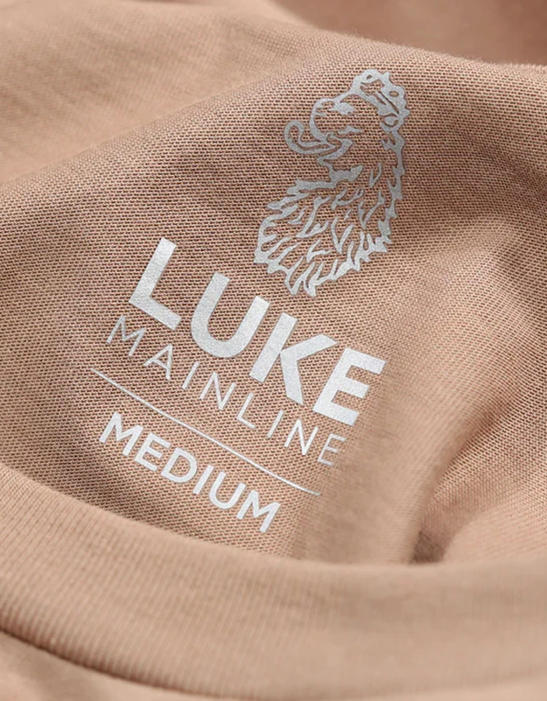 Luke Mens Pima Shiny Lion T-Shirt (Oatmeal)