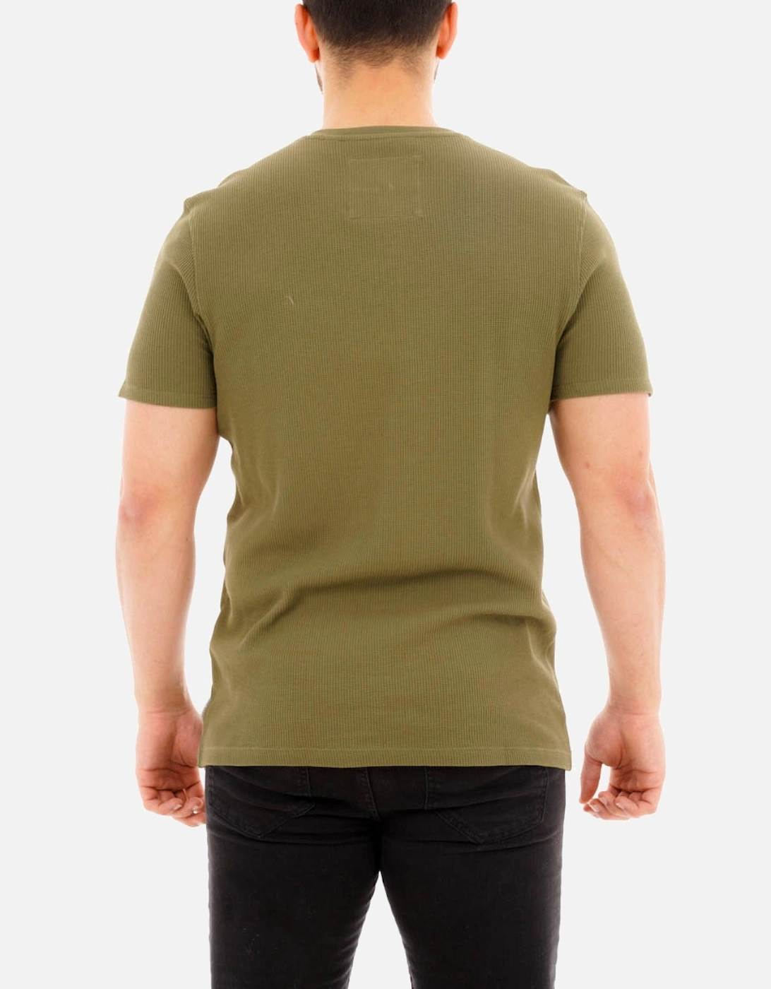 Mens Tekilla Textured Henley T-Shirt (Olive)
