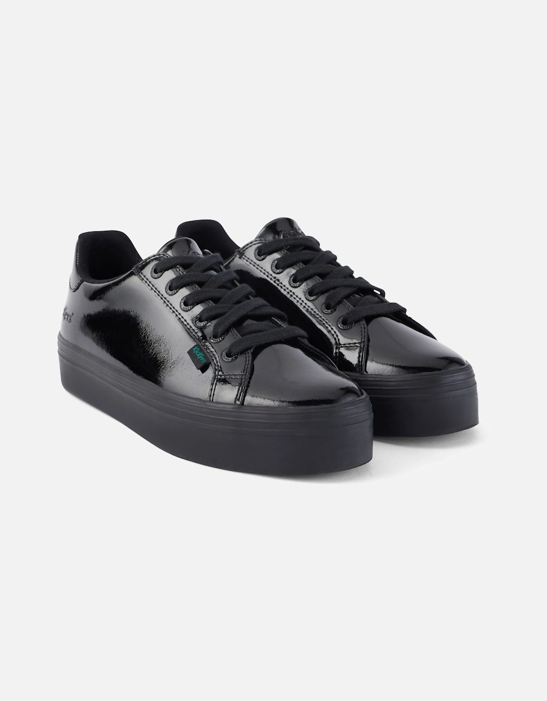 Youths Tovni Stack Patent Shoes (Black)