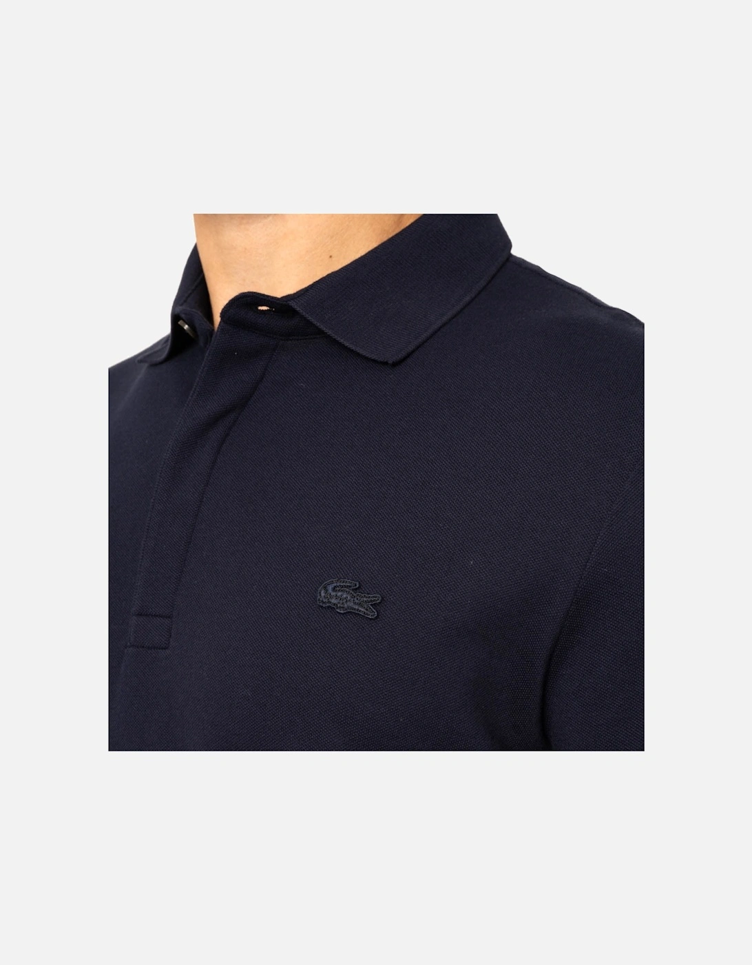 Mens Paris Concealed Button Polo Shirt (Navy)