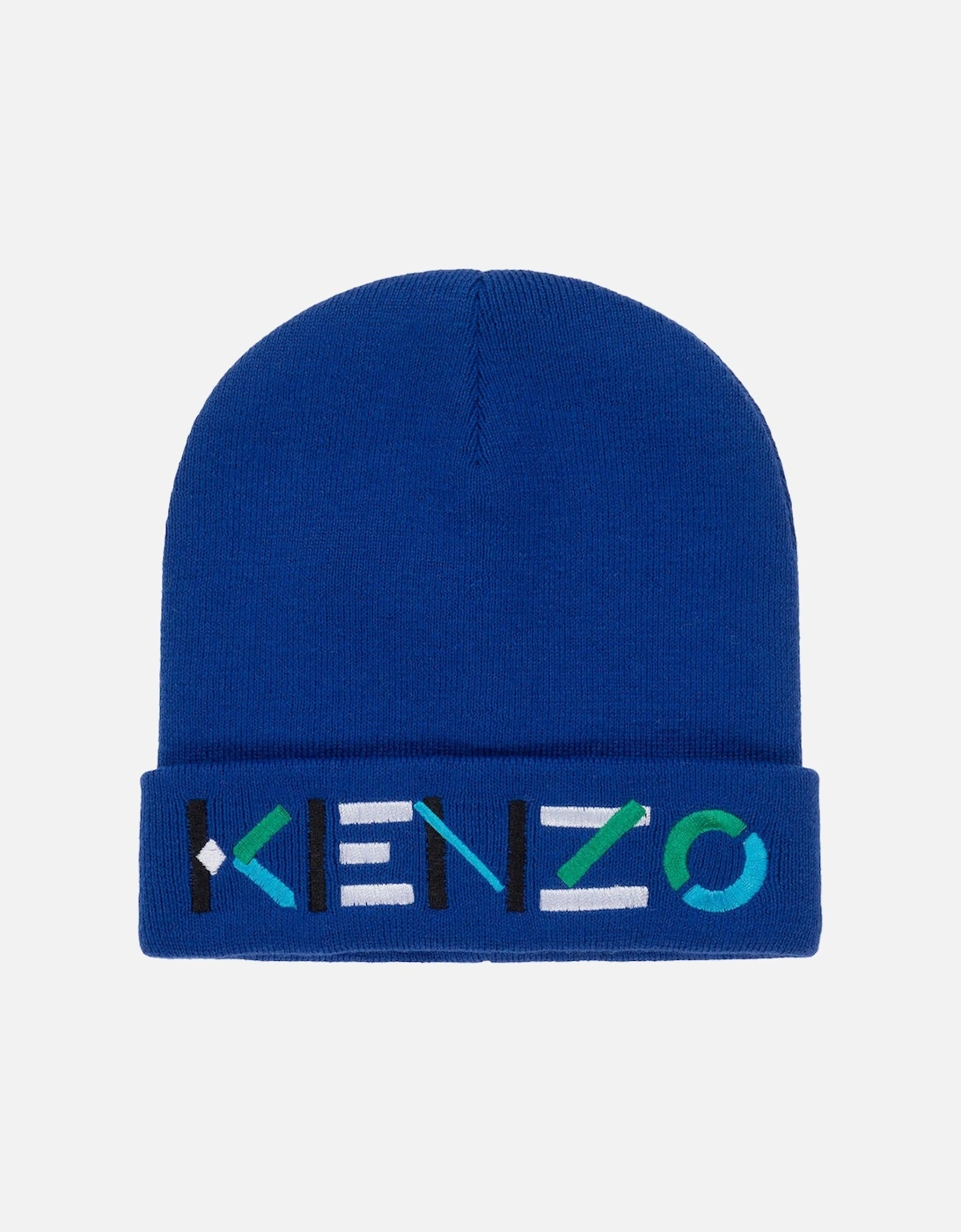 Kids Juniors Embroidered Logo Beanie Hat (Blue), 5 of 4
