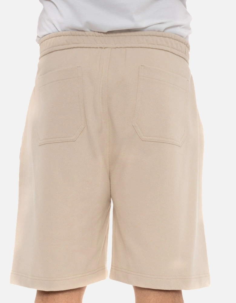 Mens Shrunken Badge Shorts (Beige)