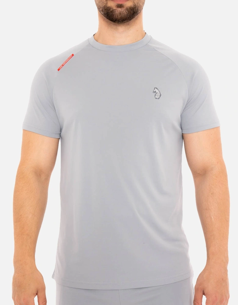 LUKE Mens Sport Crunch Performance Jersey T-Shirt (Silver)