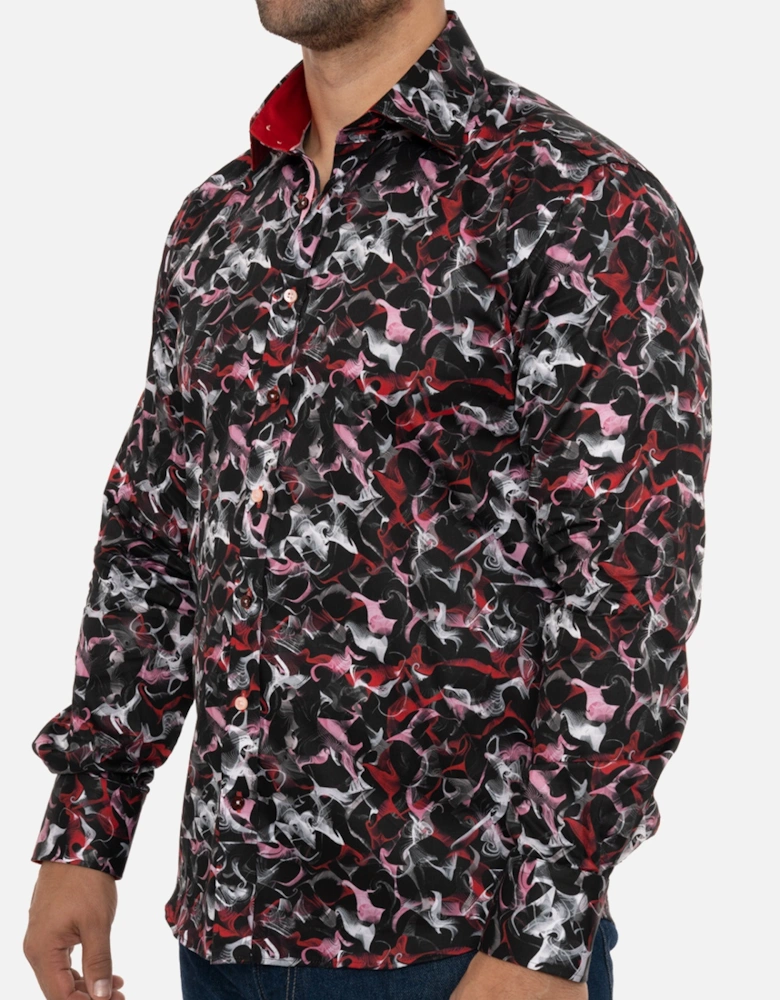 Mens L/S Cloud Wisp Shirt (Black/Red)
