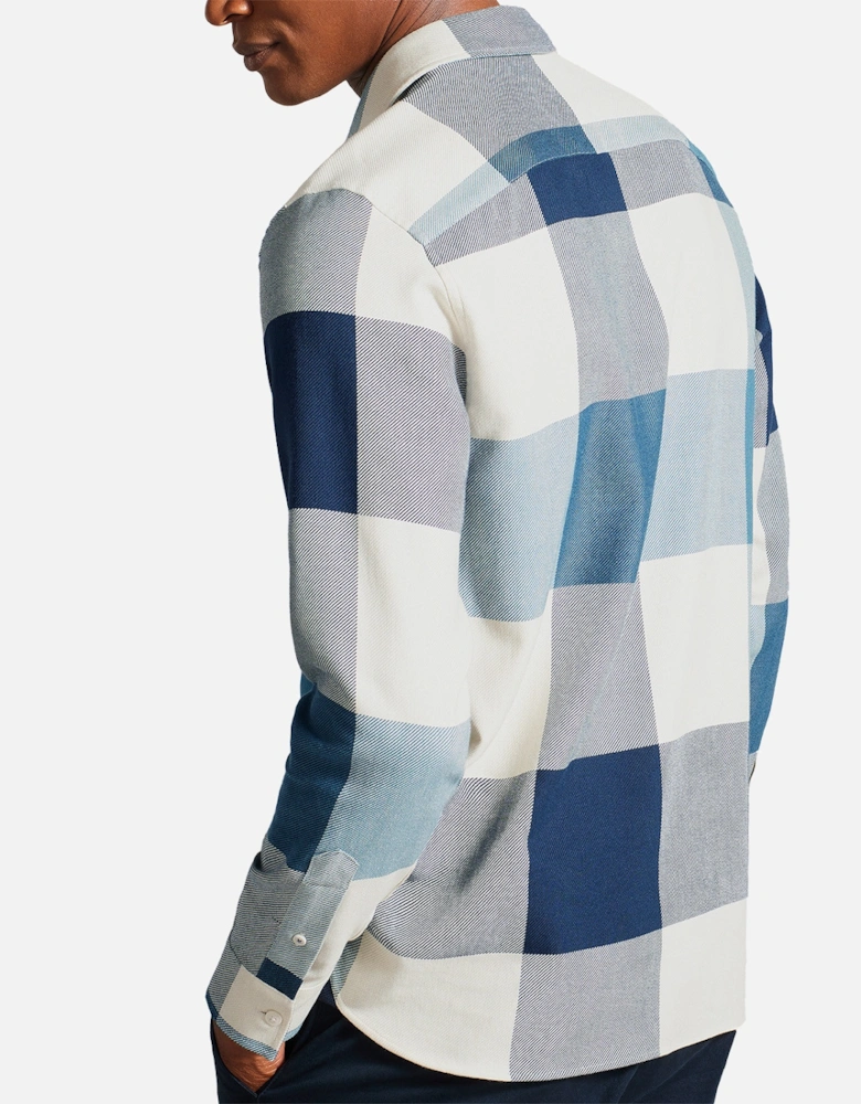 Mens Neetly Large Scale Check Shirt (Blue)