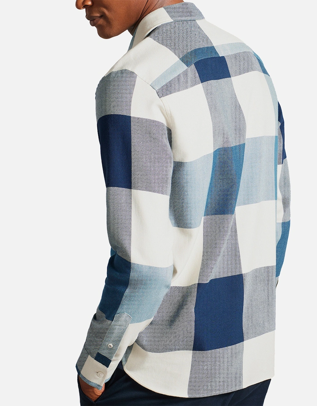 Mens Neetly Large Scale Check Shirt (Blue)