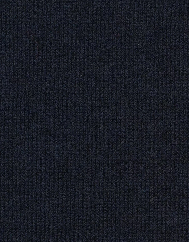 Mens Cotton Cashmere V-Neck Sweatshirt (Navy)