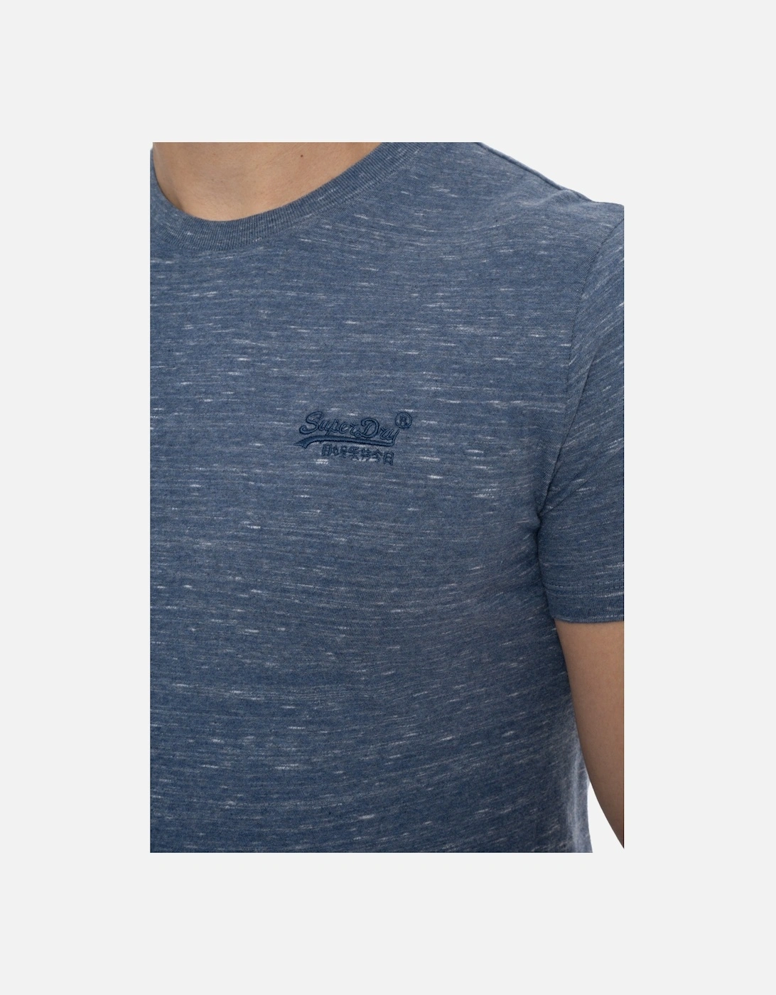 Mens Vinatge Embroidered Logo T-Shirt (Blue)