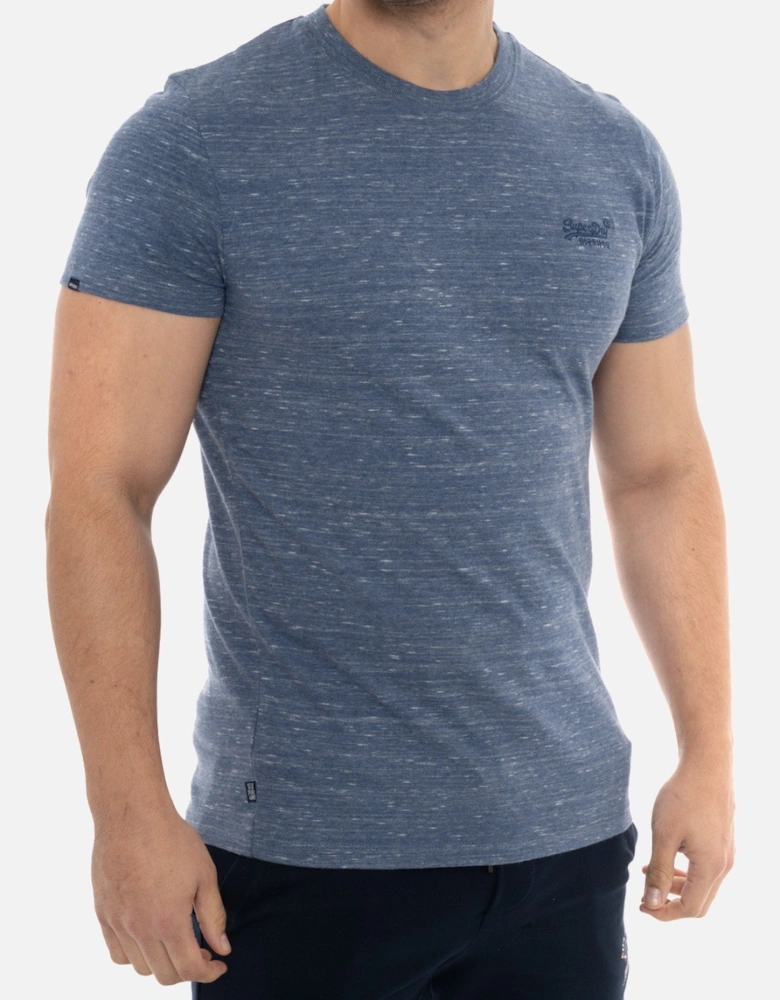 Mens Vinatge Embroidered Logo T-Shirt (Blue)