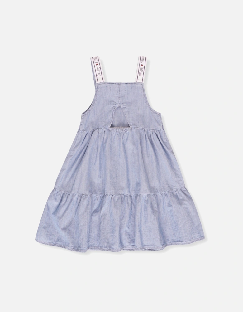 Youths Denim Strap Dress (Blue)