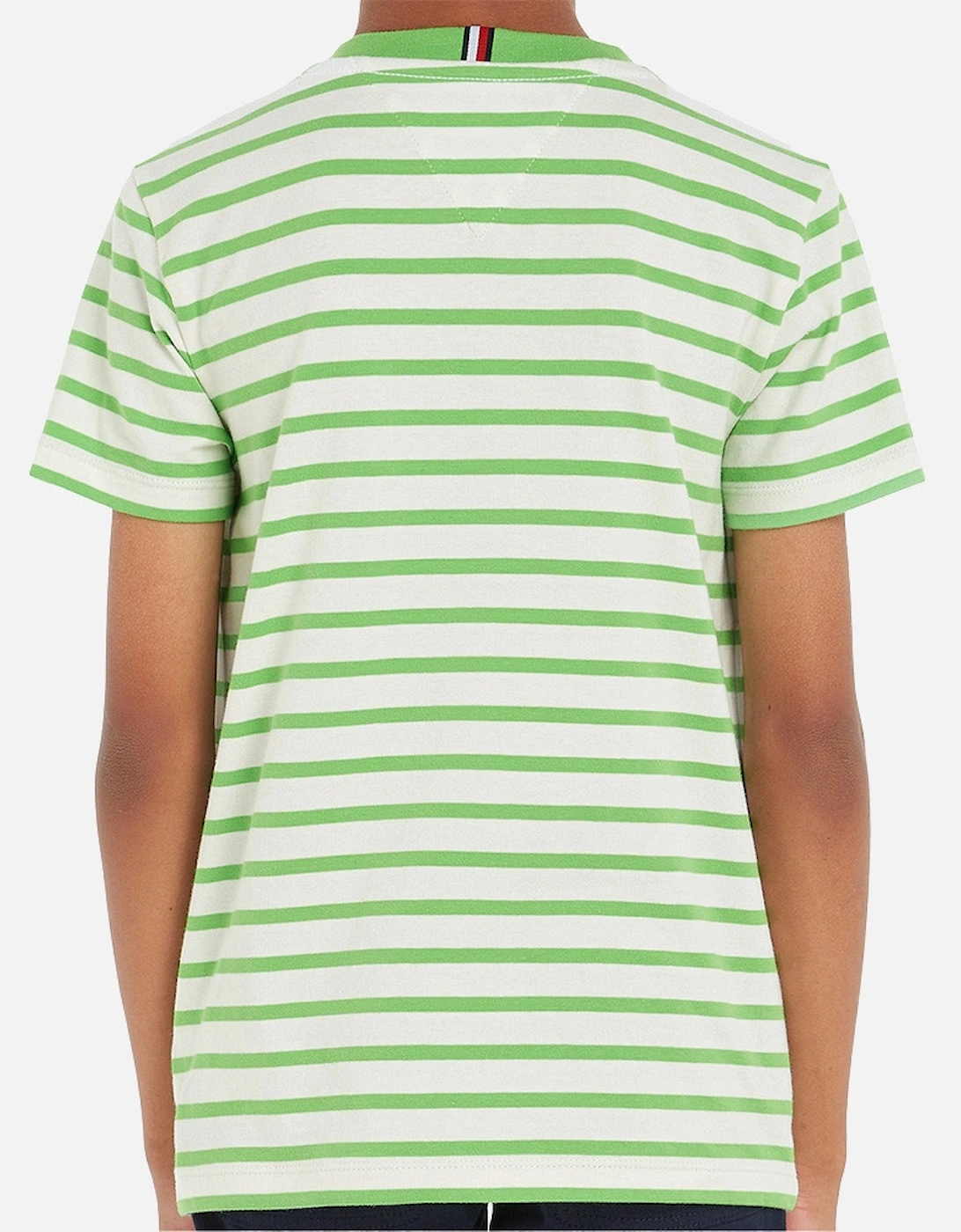 Juniors Striped Pocket T-Shirt (Lime)