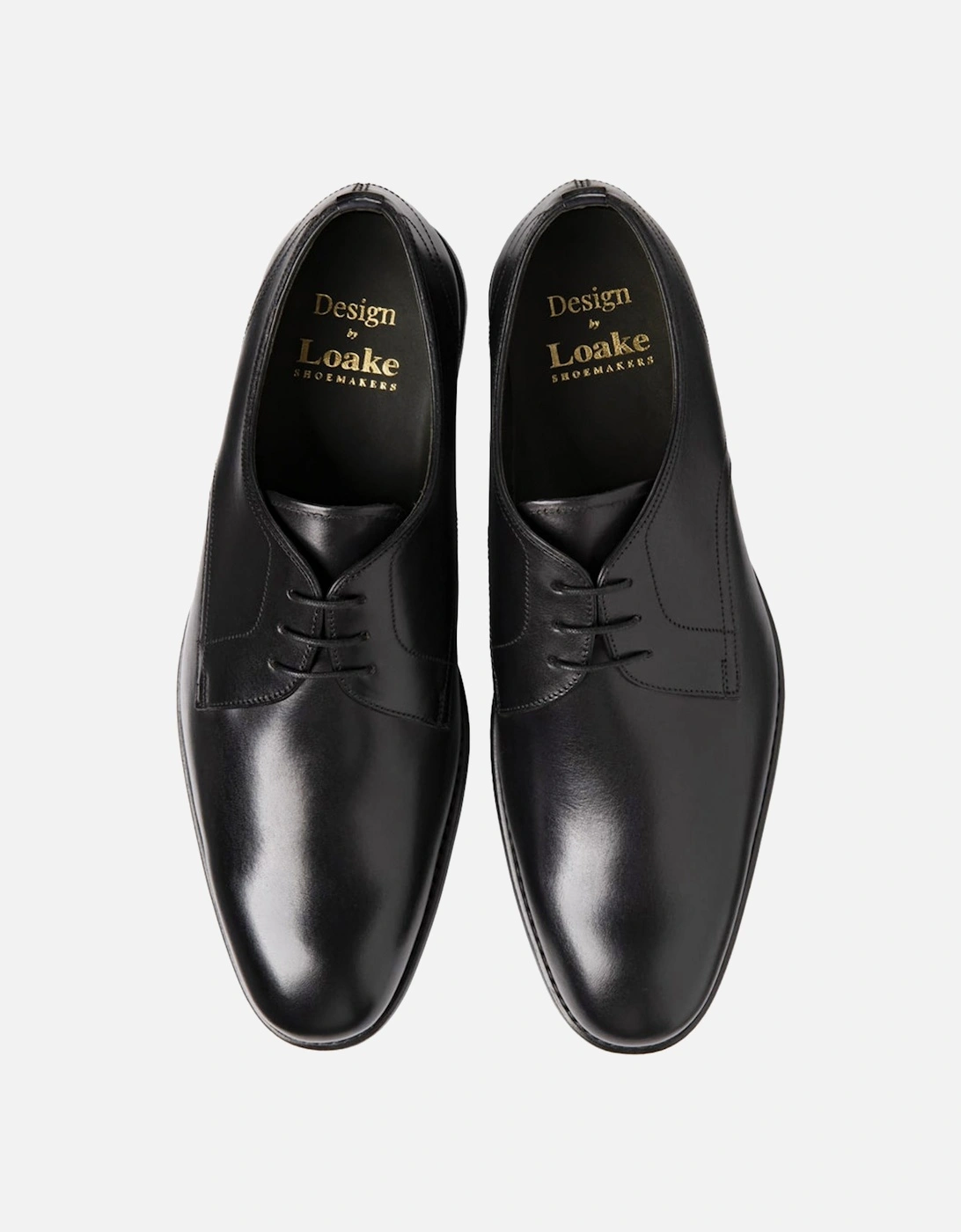 Mens Atherton Calf Plain Derby Shoes (Black)