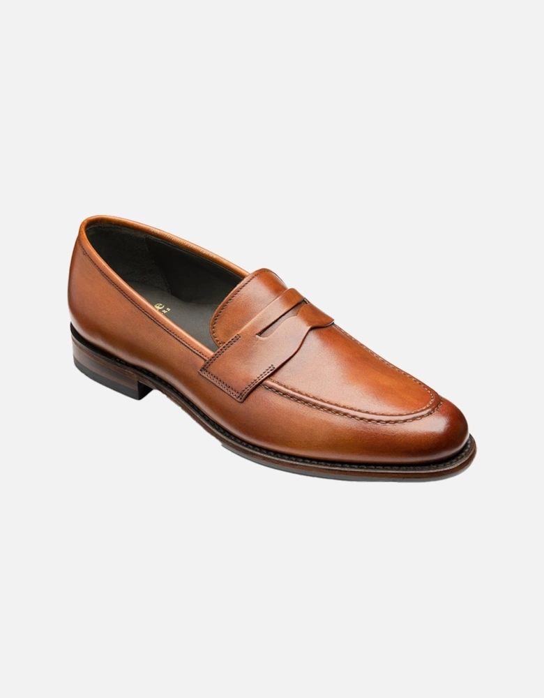 Mens Wiggins Calf Saddle Loafers (Tan)