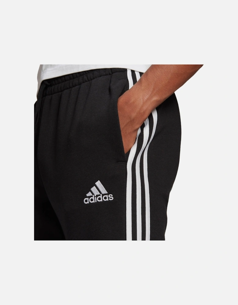 Mens 3 Stripe Fleece Joggers (Black)