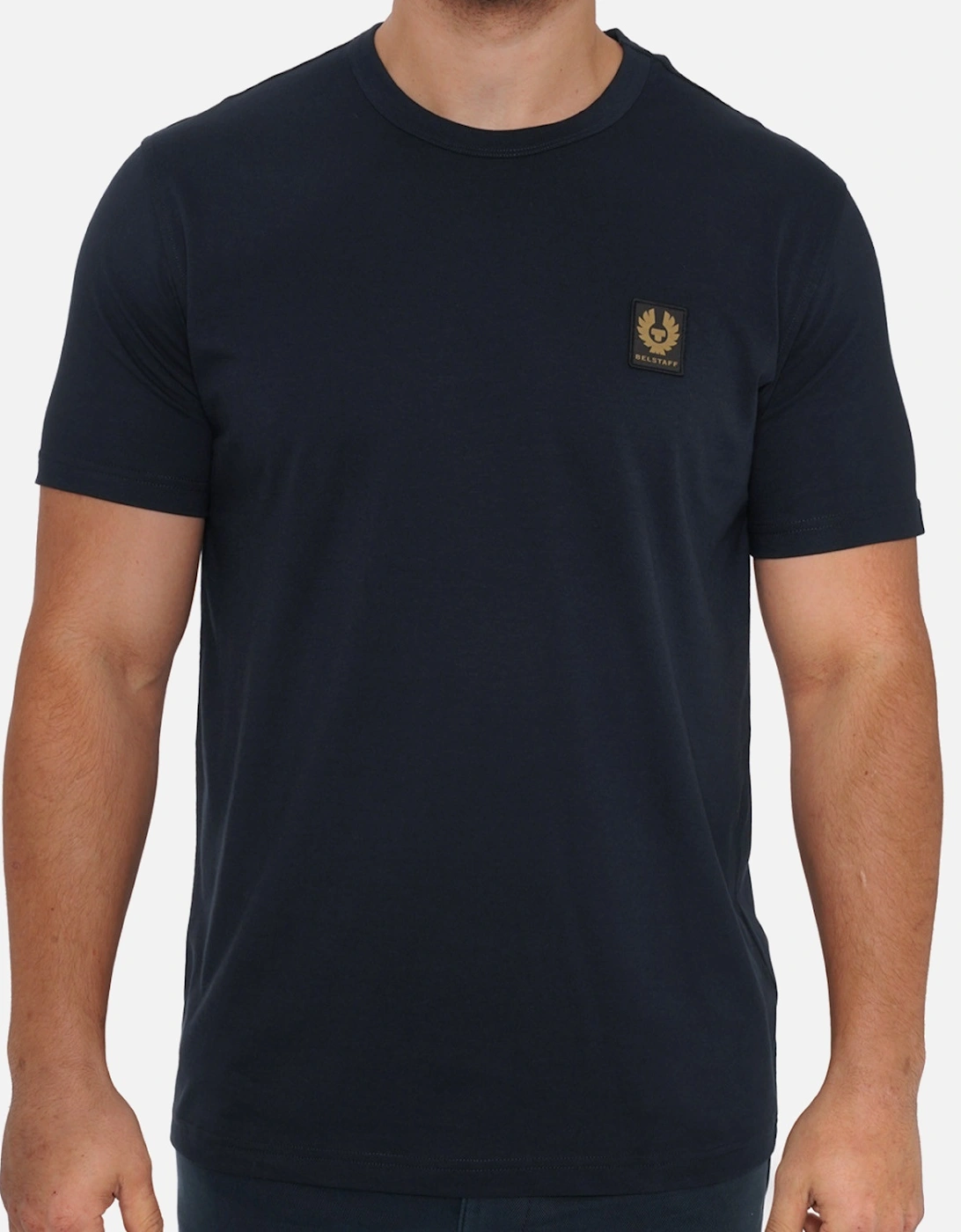 Mens Small Logo Patch T-Shirt (Navy), 8 of 7