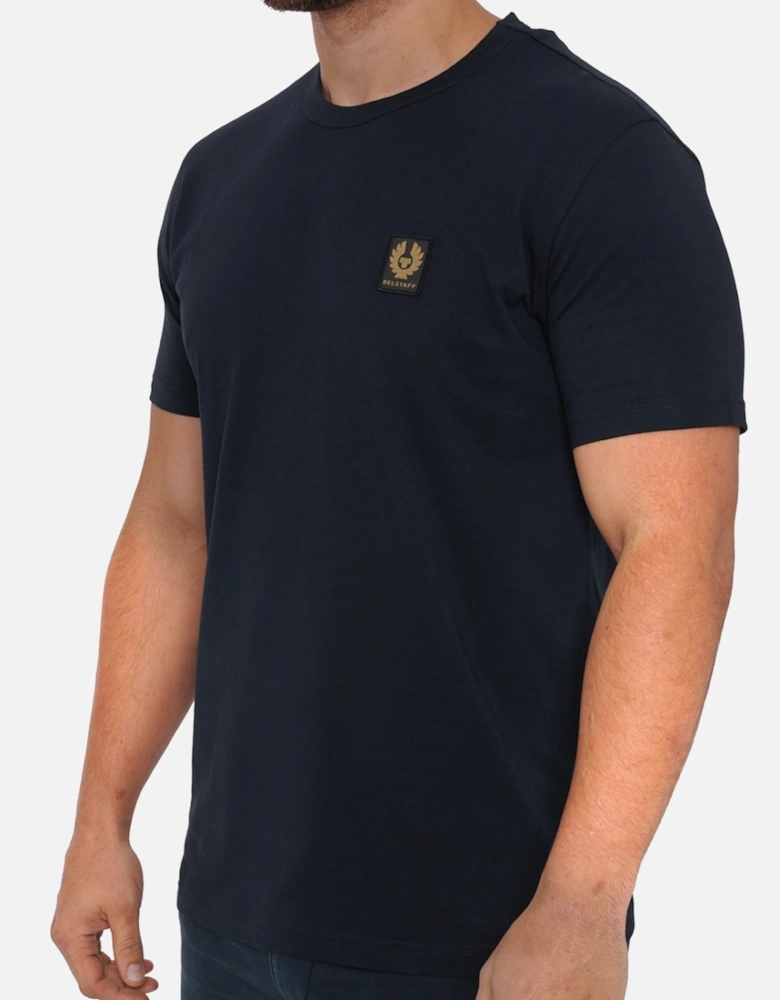 Mens Small Logo Patch T-Shirt (Navy)