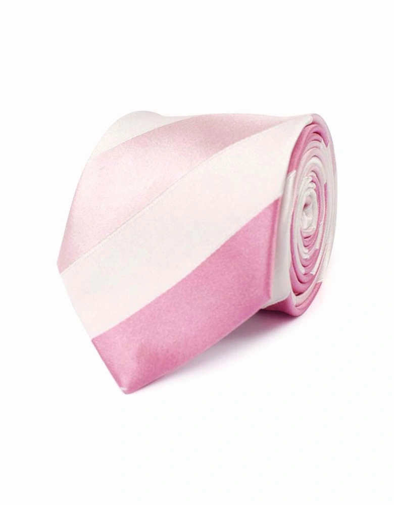 Mens Stripe Silk Tie (Pink)