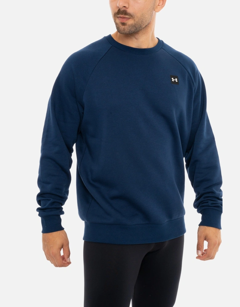 Mens Fleece Crew Sweatshirt (Navy)