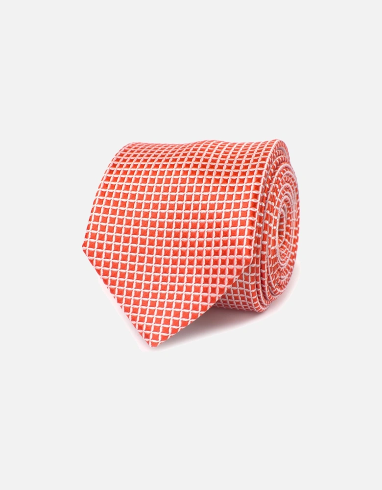 Mens Graphic Square Silk Tie (Red)