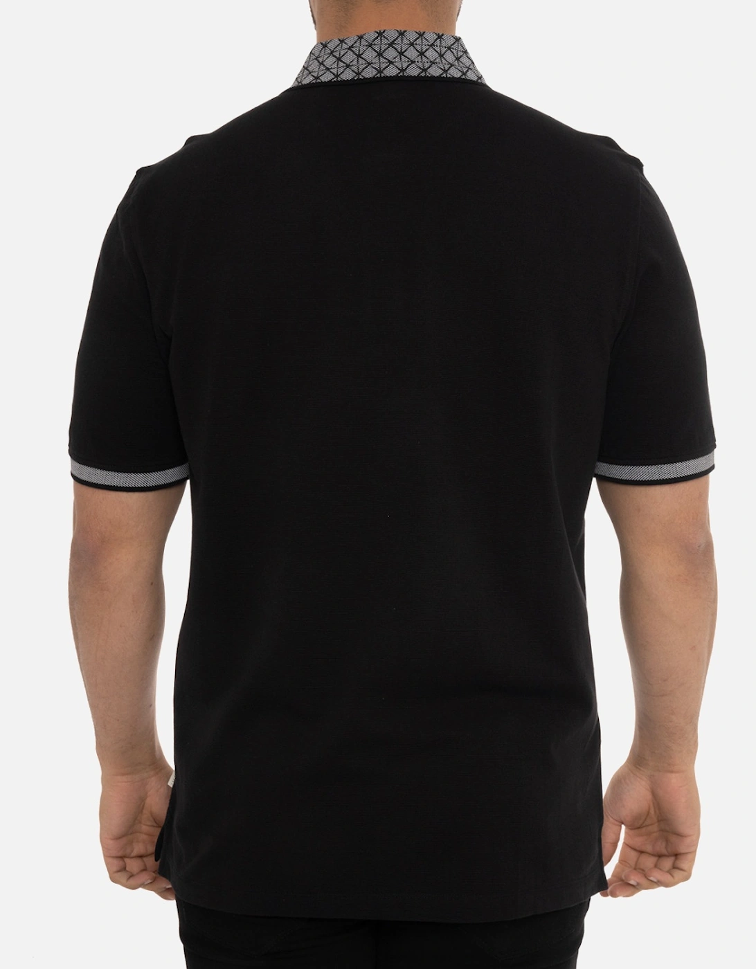 Mens Collar Trim Polo Shirt (Black)