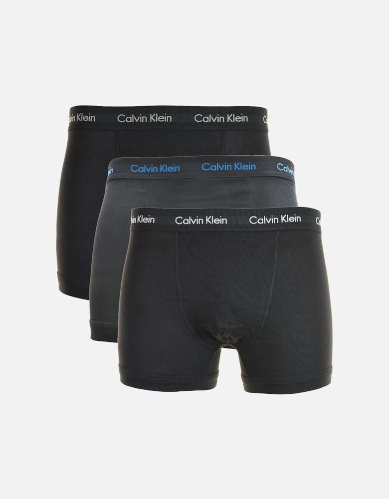 Mens Contrast Branding Boxers 3 Pack (Black)