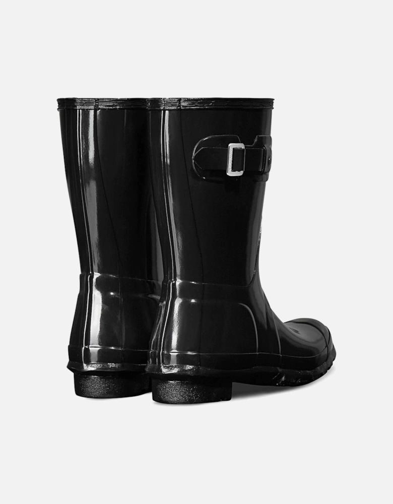 Womens Original Short Glossy Wellington Boots (Black)