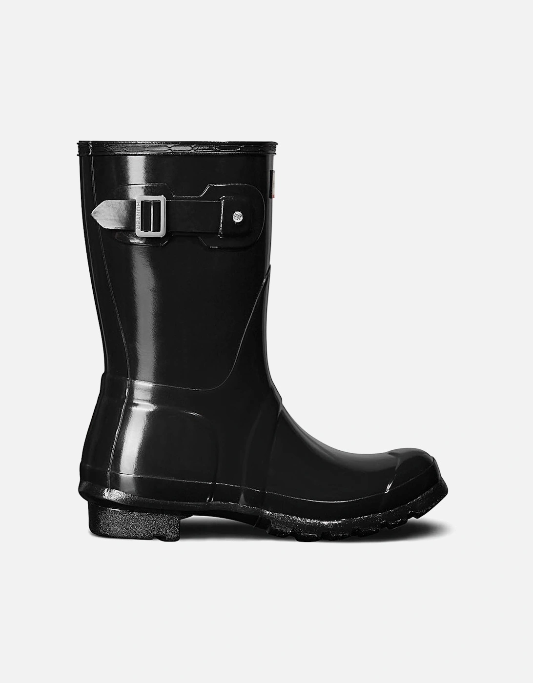 Womens Original Short Glossy Wellington Boots (Black)