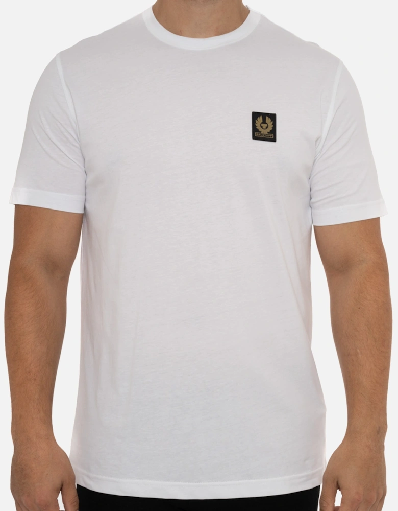 Mens Small Logo Patch T-Shirt (White)