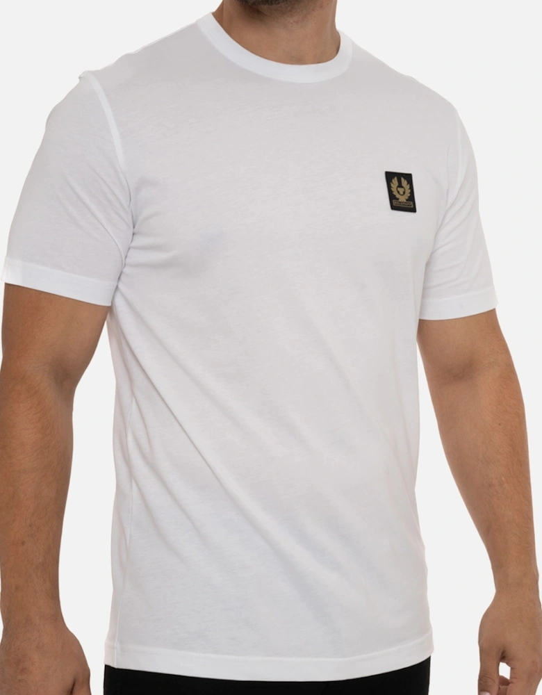 Mens Small Logo Patch T-Shirt (White)