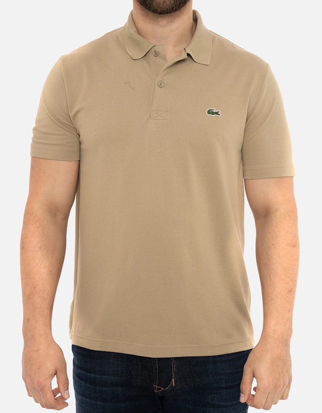 Mens S/S Stretch Polo Shirt (Sand), 8 of 7