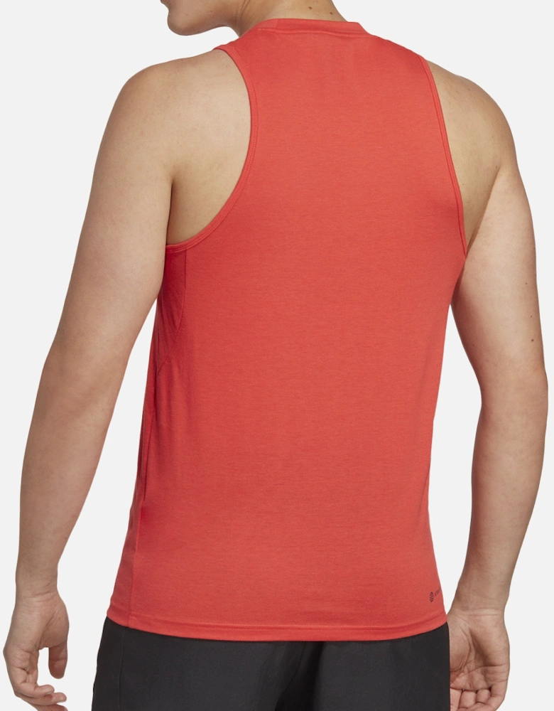 Mens Sleeveless Training T-Shirt (Red)
