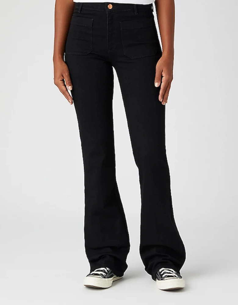 Women's Flare Jeans In Retro Black