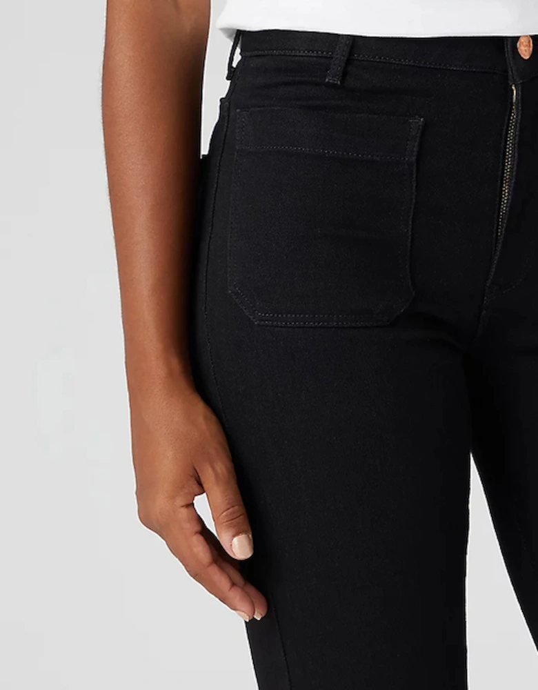 Women's Flare Jeans In Retro Black