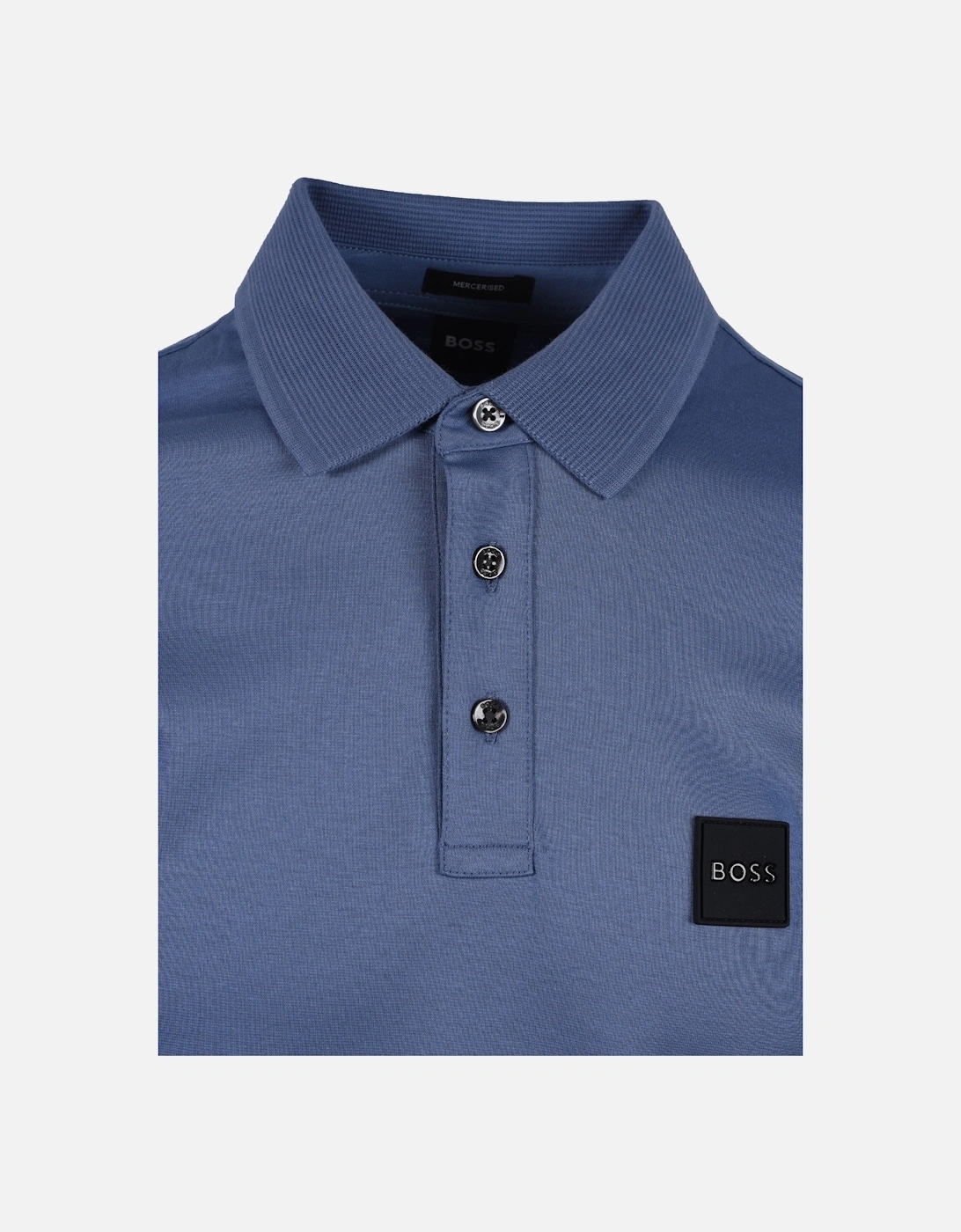 Boss Pado 08 Long Sleeved Polo Shirt Open Blue