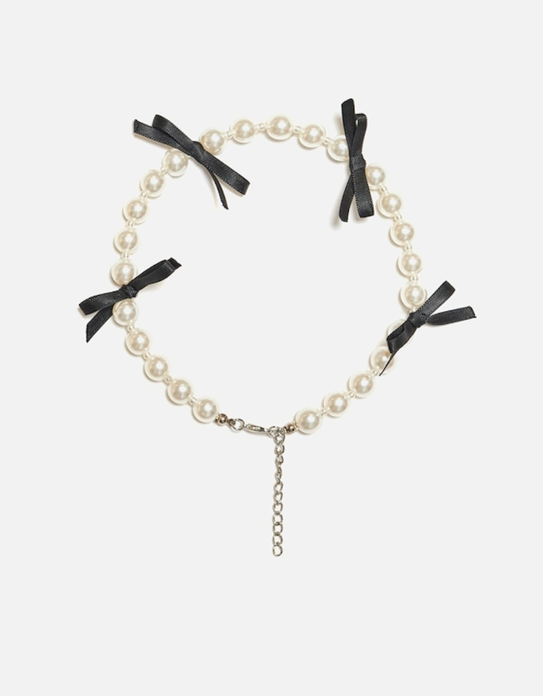 Dasha Faux Pearl Bow Necklace