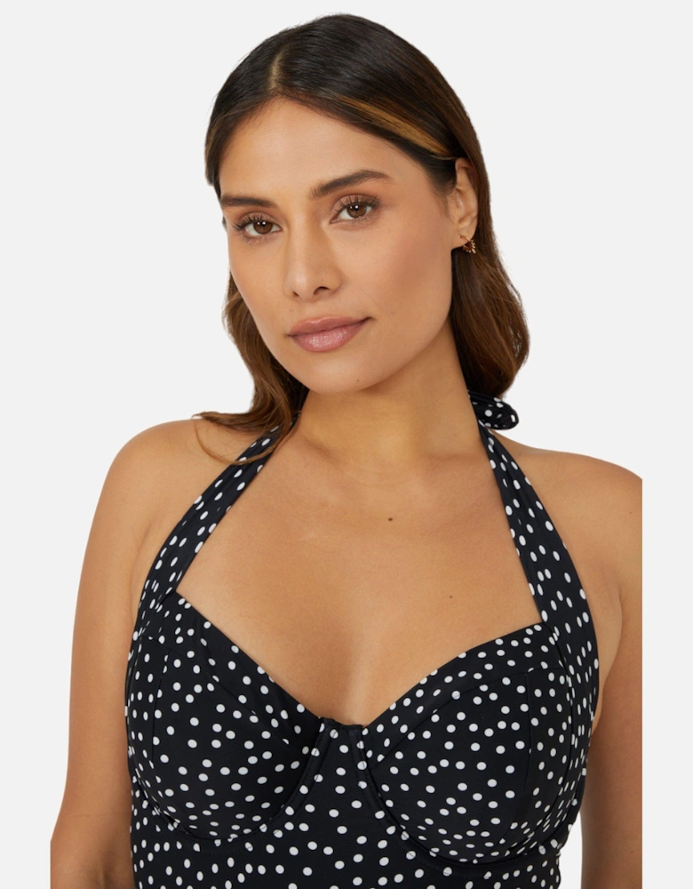 Womens/Ladies Spotted Underwired One Piece Swimsuit